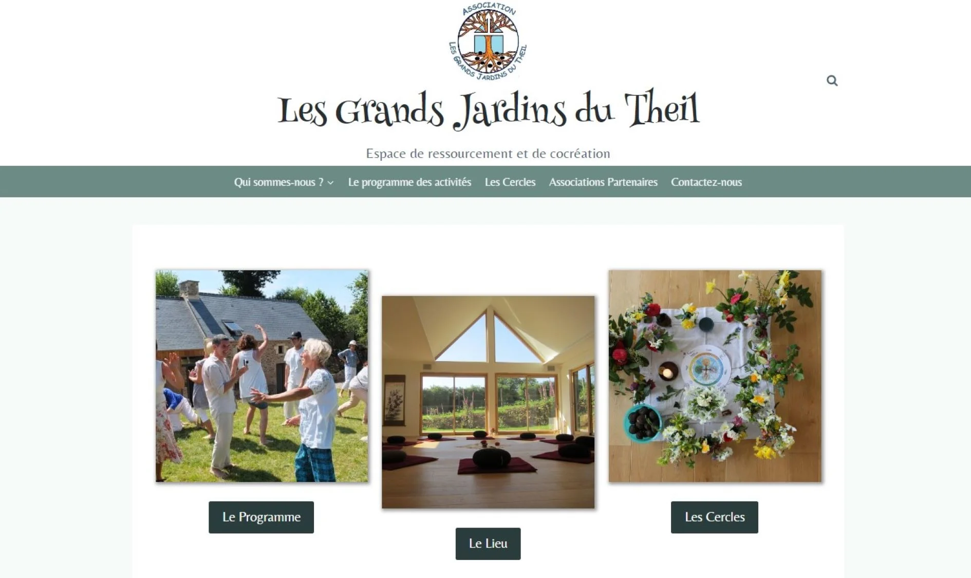 Page d'accueil du site lesgrandsjardinsdutheil.fr